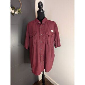 Magellan Outdoors Men's Laguna Madre Windsor Wine Short Sleeve Fishing Shirt: XL